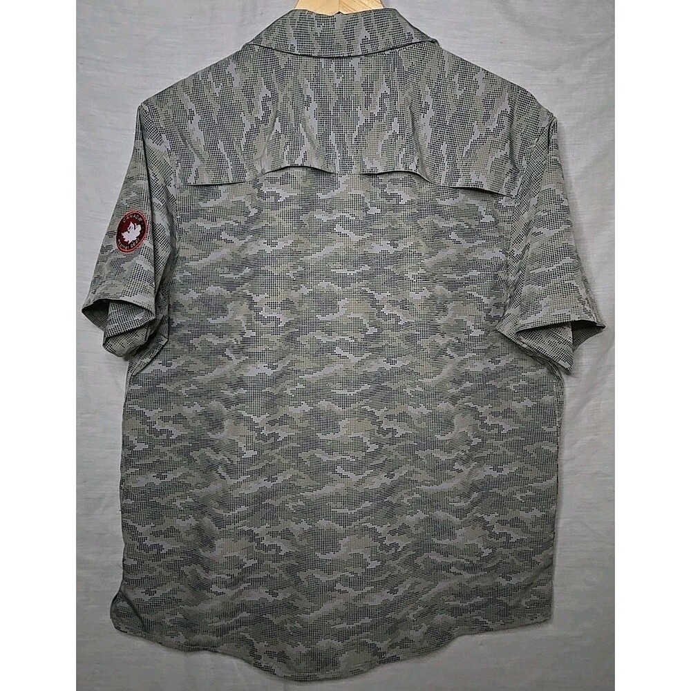 Canada Weather Gear Sportswear Short Sleeve Button Shirt, Sz Large, Camouflage - Picture 4 of 8